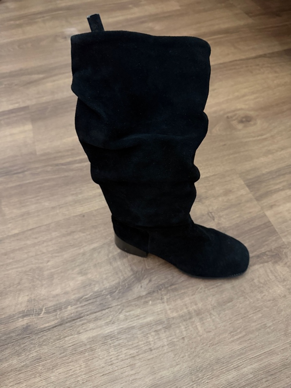 Steve Madden Black Suede Slouch Boot - Girls